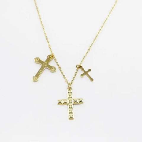 Collar 3 Cruces - Gold